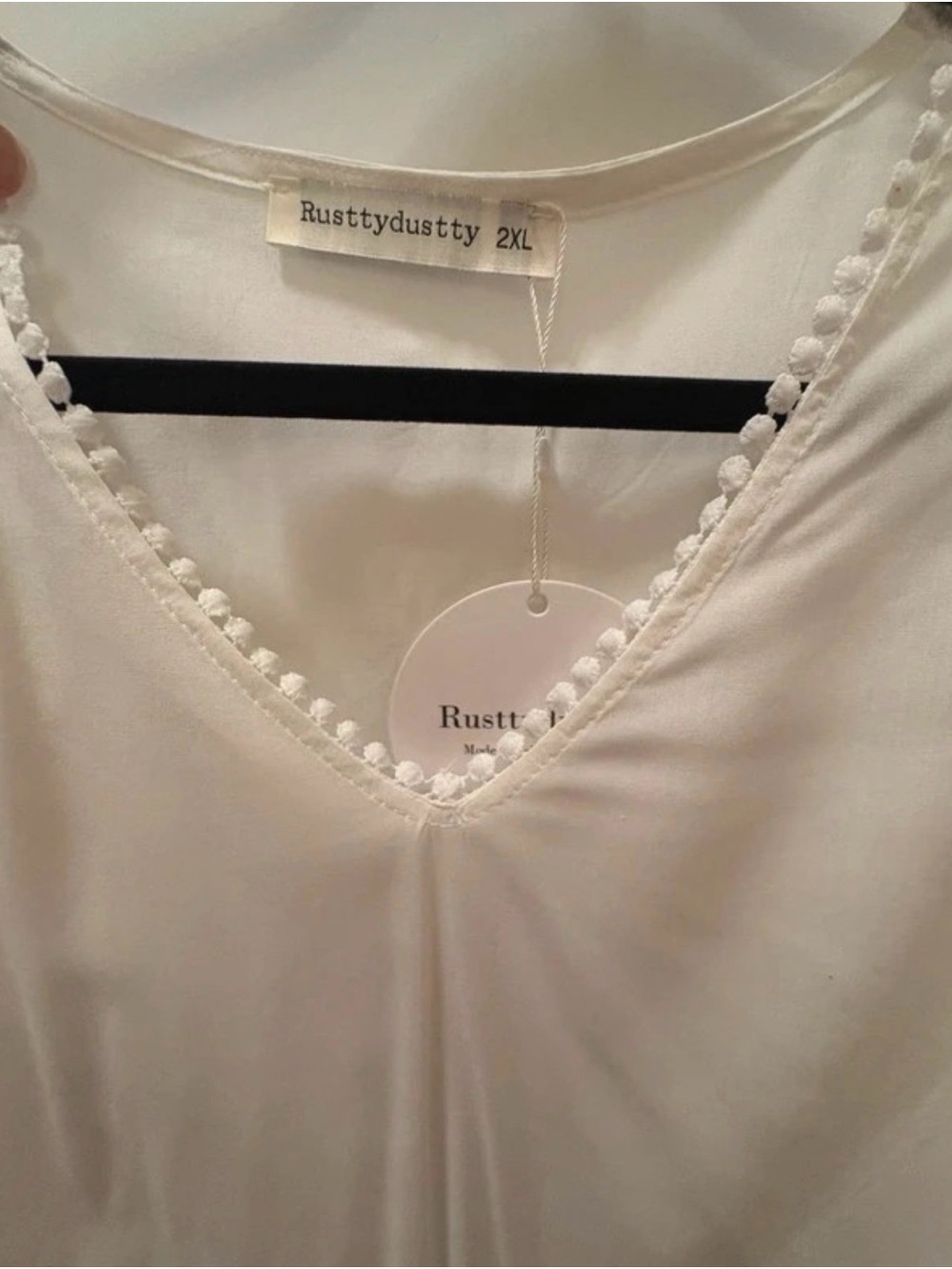 NWT Bohemian White Lace-Inlay Bell Sleeve Tunic | Size 2X - Picture 3 of 8